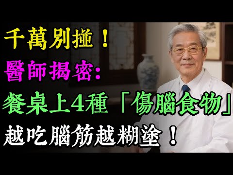 千萬別碰！醫師揭密：餐桌上4種「傷腦食物」，越吃腦筋越糊塗！尤其第1種，很多人戒不掉！