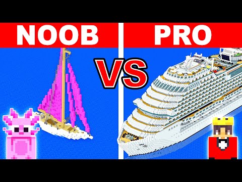Mongo and Axy CRUISE Build Challenge in Minecraft!