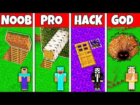 Minecraft Battle: NOOB vs PRO vs HACKER vs GOD SECRET UNDERGROUND HOUSE BUILD CHALLENGE in Minecraft
