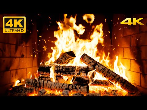 🔥 Ultimate 4K Fireplace (12 Hours) with Real Crackling Fire and Glowing Logs for Massage Therapy