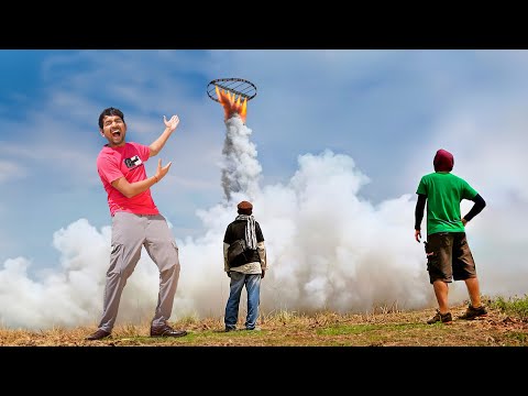 We Launch Biggest Flying Wheel - Using Rockets