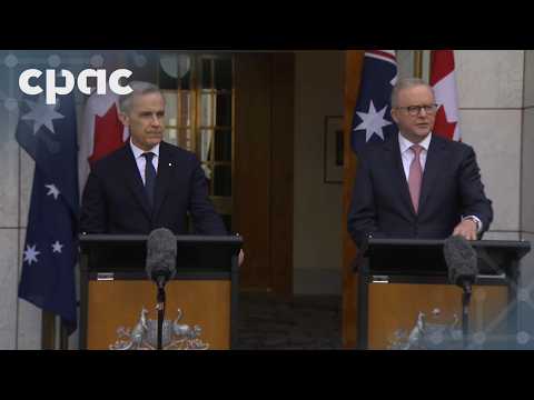 PM Carney and Australian PM Albanese take questions from reporters in Canberra – March 5, 2026