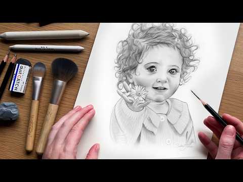 Pencil Portrait with Real Time ASMR Drawing Sounds – Relaxing Drawing Session (No Talking)