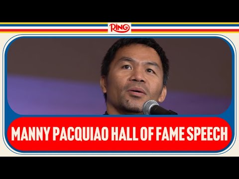 Manny Pacquiao Delivers His Speech At The International Boxing Hall of Fame