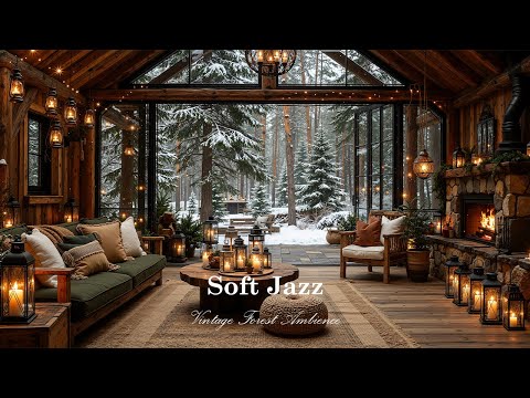 Soft Jazz in Vintage Wooden Lounge Vibe | Peaceful Forest Outdoor with Jazz Music Background to Calm