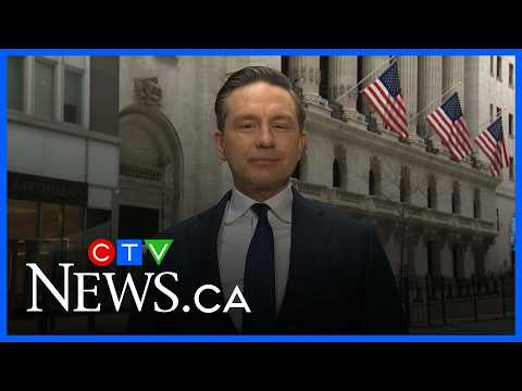 Pierre Poilievre speaks to media in New York and talks about appearing on Joe Rogan podcast