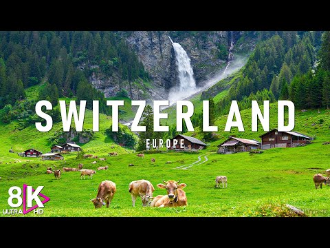 Switzerland 8K - Beautiful Natural Landscape Film With Soft Piano Music - Video 8K Ultra HD