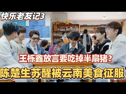 陈楚生苏醒被云南美食征服！王栎鑫放言要吃掉半扇猪？！#快乐老友记 #快乐再出发 #0713 #再就业男团 #搞笑