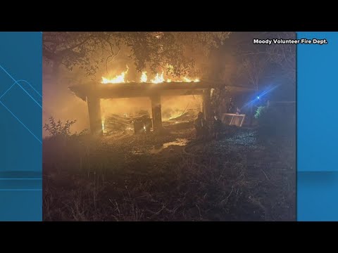 Firefighters from three departments battle structure fire in Moody