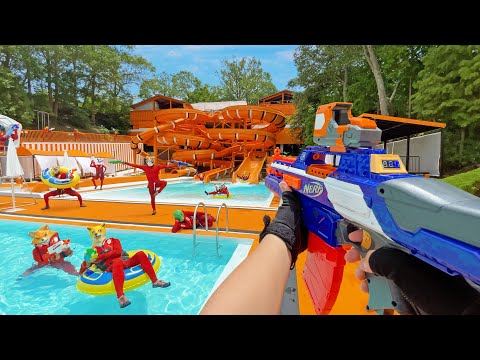 Nerf War | Water Park & SPA Battle 23 (Nerf First Person Shooter)