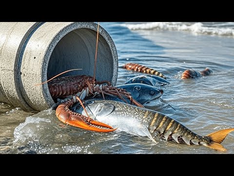 【English sub】哇，排水口收穫一隻巨大的鮃魚，就這一條估計一個月都吃不完！