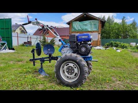 Reversible hiller with furrower for planting potatoes with a walk-behind tractor
