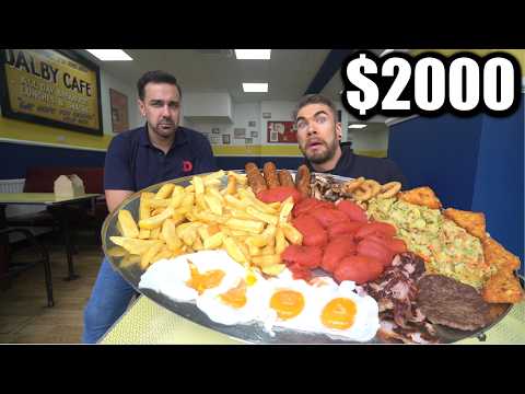 OWNER BETS $2000 I CAN'T FINISH HIS VIRAL BREAKFAST CHALLENGE | Joel Hansen Raw