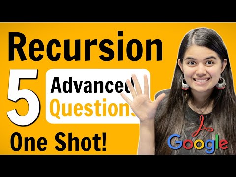 Recursion One Shot - Advanced Level Questions | Placement (Tech)