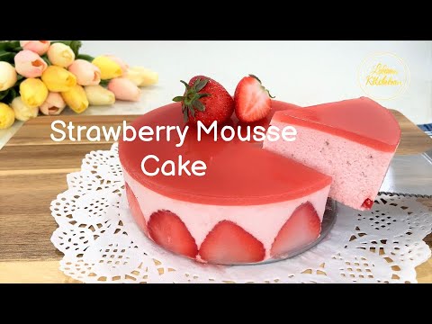 Strawberry Mousse Cake | No-Oven No-Bake No-Egg | Mirror Glaze | 草莓慕斯蛋糕