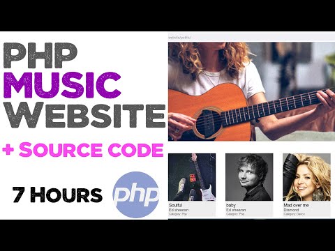 PHP Music website tutorial with admin area | source code included | Quick programming
