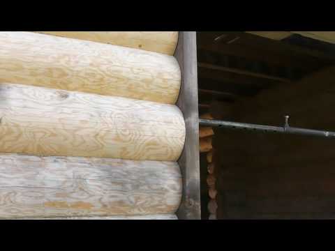 Установка обсады в бревенчатый дом.