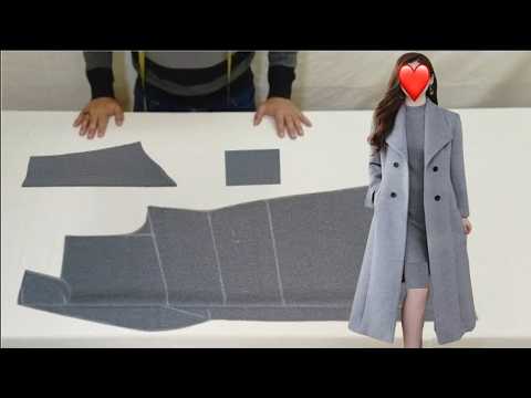 طريقة تفصيل وخياطة مونطو معطف بالكول شال موديل جديد manteaux femme women's clothing تفصيل وخياطة