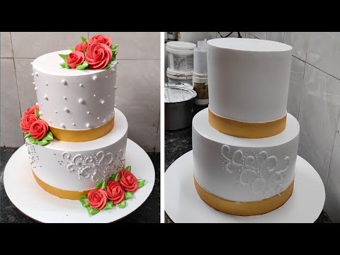 Two Step Anniversary Cake Design|Beautiful and Perfect Two Step Anniversary Flower Decorations Cake
