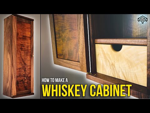Ultimate Whiskey Cabinet: Custom Walnut Home Bar Build - Woodworking
