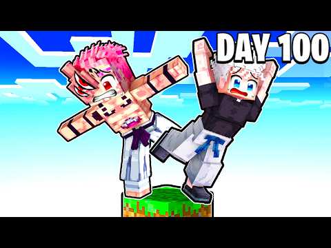 I Survived 100 Days in JUJUTSU KAISEN Minecraft on One Block!