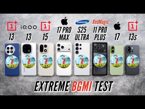 iPhone 17 Pro Max vs S25 Ultra vs OnePlus 15 vs iQOO 13 vs Redmagic 11 Pro+ Extreme BGMI Test 😁