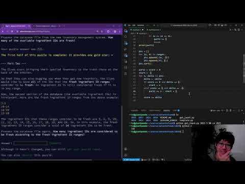 Advent of Code 2025 day 5 of 12 - python