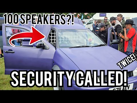 100 SPEAKERS IN A CAR IS TOO LOUD! WORLDS FIRST!