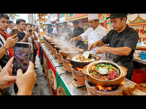 炭香美味，瓦煲鸡饭，马来西亚街头小吃