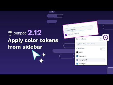 Color tokens on the design properties panel | Penpot 2.12