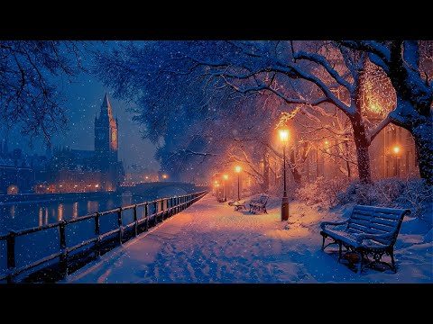 Strolling Through a Gothic London Street with Warm Lights | Solitary Winter Night | Dark Academia