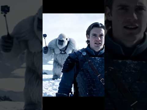 Yeti Vlogging on Wall Veo 3 vlog #bigfoot #veo3 #vlog #fluffyyeti #aivlog