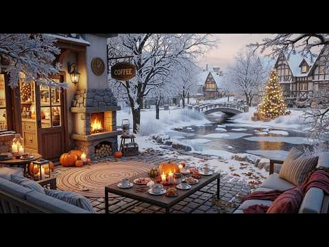 Winter Jazz Background ❄ Cozy Porch Ambience for Stress Relief and Gentle Energy