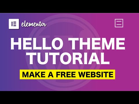 FREE HELLO ELEMENTOR THEME TUTORIAL: Make A FREE One Page Website using Elementor and Hello Theme