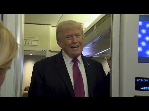 President Trump Gaggles with Press on Air Force One En Route Joint Base Andrews, Apr. 17, 2026