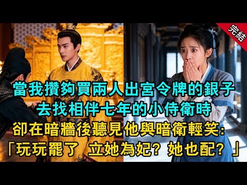 當我攢夠買兩人出宮令牌的銀子去找相伴七年的小侍衛時卻在暗牆後聽見他與暗衛輕笑:「玩玩罷了 立她為妃?她也配?」#原創 #古言 #小說