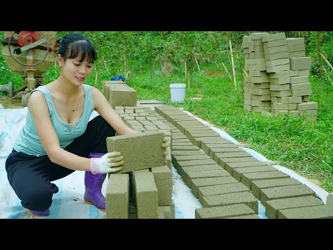 How The Girl Manually Creates 1,000 Bricks to Build a House - Stunning DIY Skills! #diy #farming