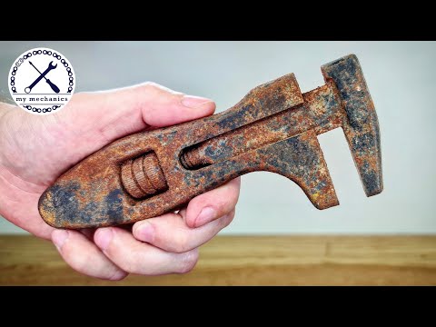 Antique Seized Adjustable Wrench - Restoration
