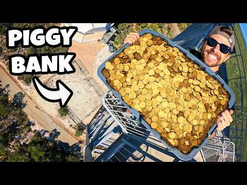 10,000 Coins Vs Piggy Bank from 45m! What Are The Odds 1 Goes In?