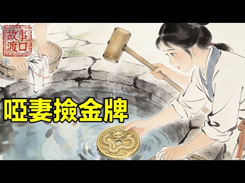 瘋漢娶了個不會說話的啞妻，全村笑他娶個木頭，誰知啞妻在井邊洗衣，撈起一塊刻龍金牌，瘋漢一家翻身成首富！【故事渡口】#民間故事 #善有善報 #爲人處世