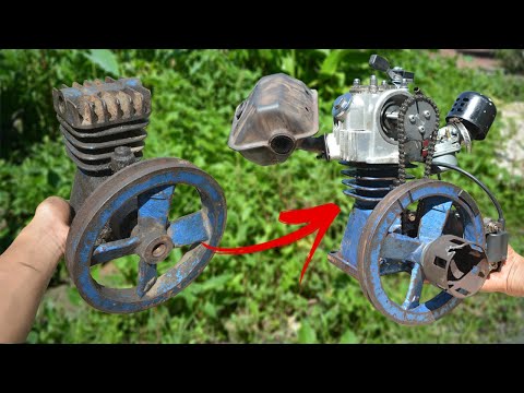 I turn Old Compressor into 4 Stroke Working Engine