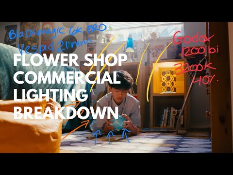 Lighting breakdown for a Flower Shop Commercial