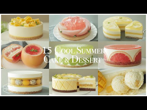 Cool Summer 15 Cake & Dessert Recipe | Baking Video | Peach, Lemon, Mango Cheesecake