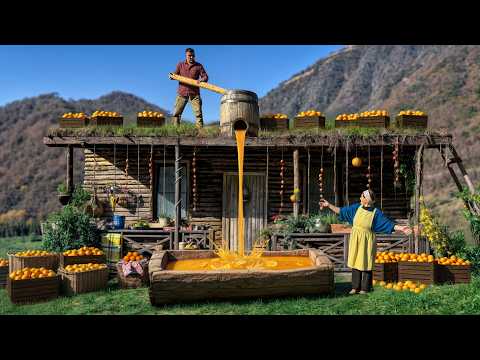 Squeezing Fresh Orange Juice With A Barrel Press