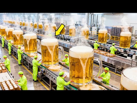 CÓMO SE HACEN 190 MIL MILLONES de Litros de CERVEZA en MEGA FABRICAS (proceso completo)