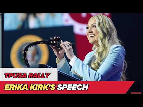 Erika Kirk speaks at TPUSA's Phoenix "Build the Red Wall" rally