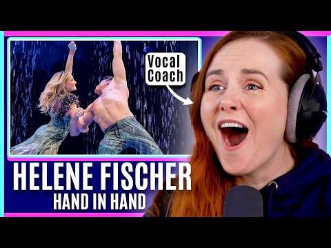 Singing UPSIDE DOWN?! 🤯 Vocal Coach Analysis Helene Fischer - Hand In Hand Acrobatic Reaction