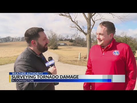 Crews in Bloomington work to survey tornado damage