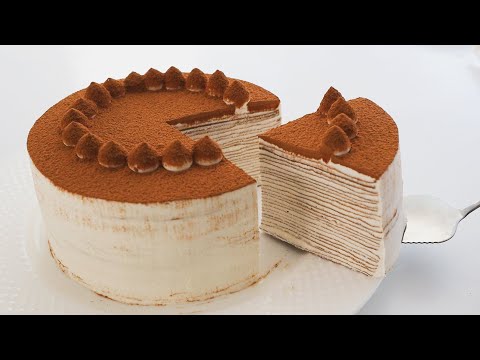Best Tiramisu Crepe Cake❗ Creamy and Melt in your mouth! Easy to make
