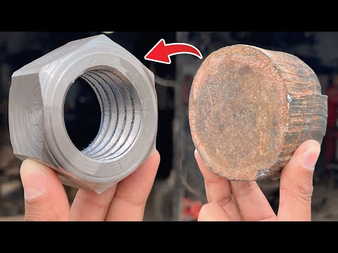 How to Make a Massive Big Nut from Scratch || Making a Giant Nut on Lathe Machine ||